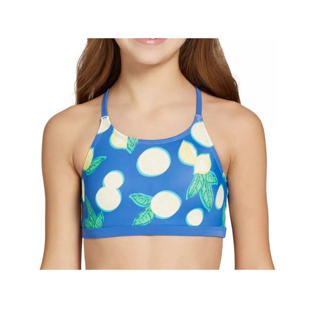 Girls DSG Core Swimsuit Top Blue Lemons